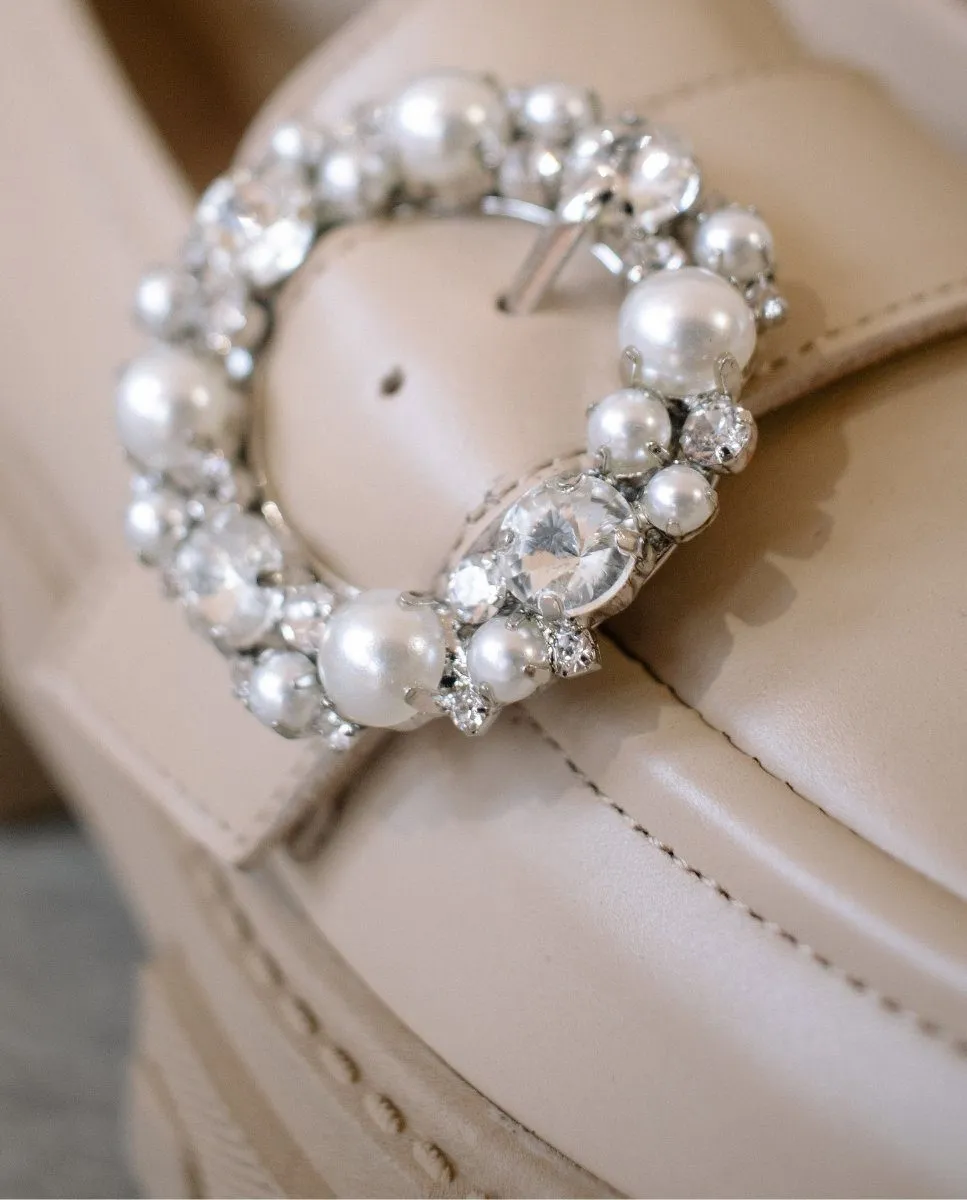Alohas - Trailblazer Crystal Ivory/Beige Leather Loafers