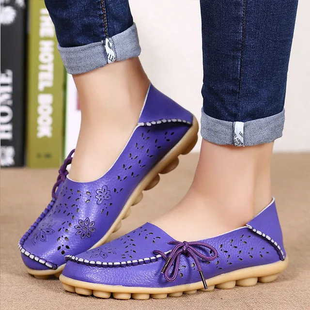 Big size 34-44 2018 spring women flats shoes women genuine leather