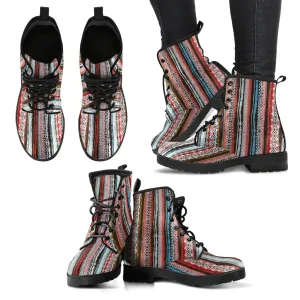 Bohemian Stripe Women's Leather Boots