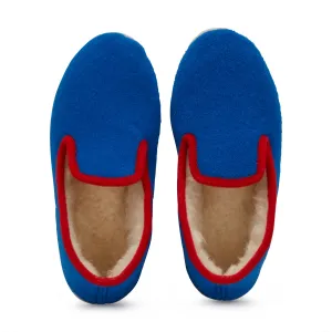 Charentaise Wool Slippers - Blue/ Red