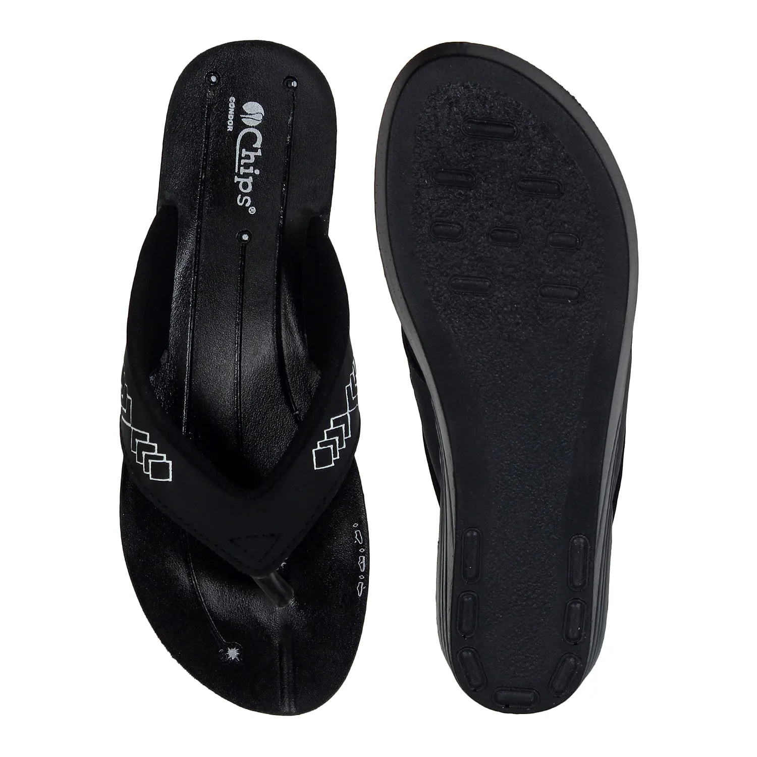 Chips Women Slipper #IF02 - BLACK