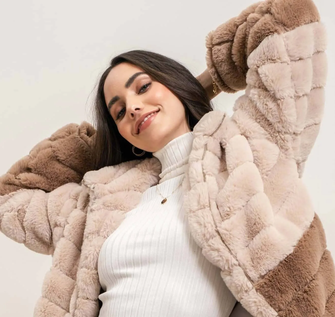 Cody Two-Tone Faux Fur Jacket