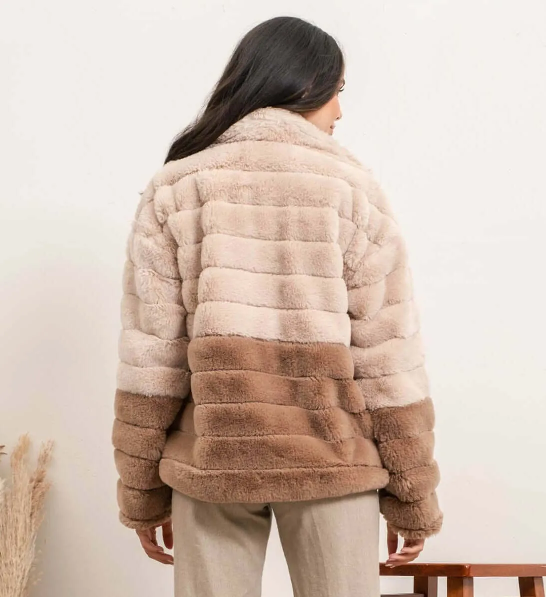 Cody Two-Tone Faux Fur Jacket