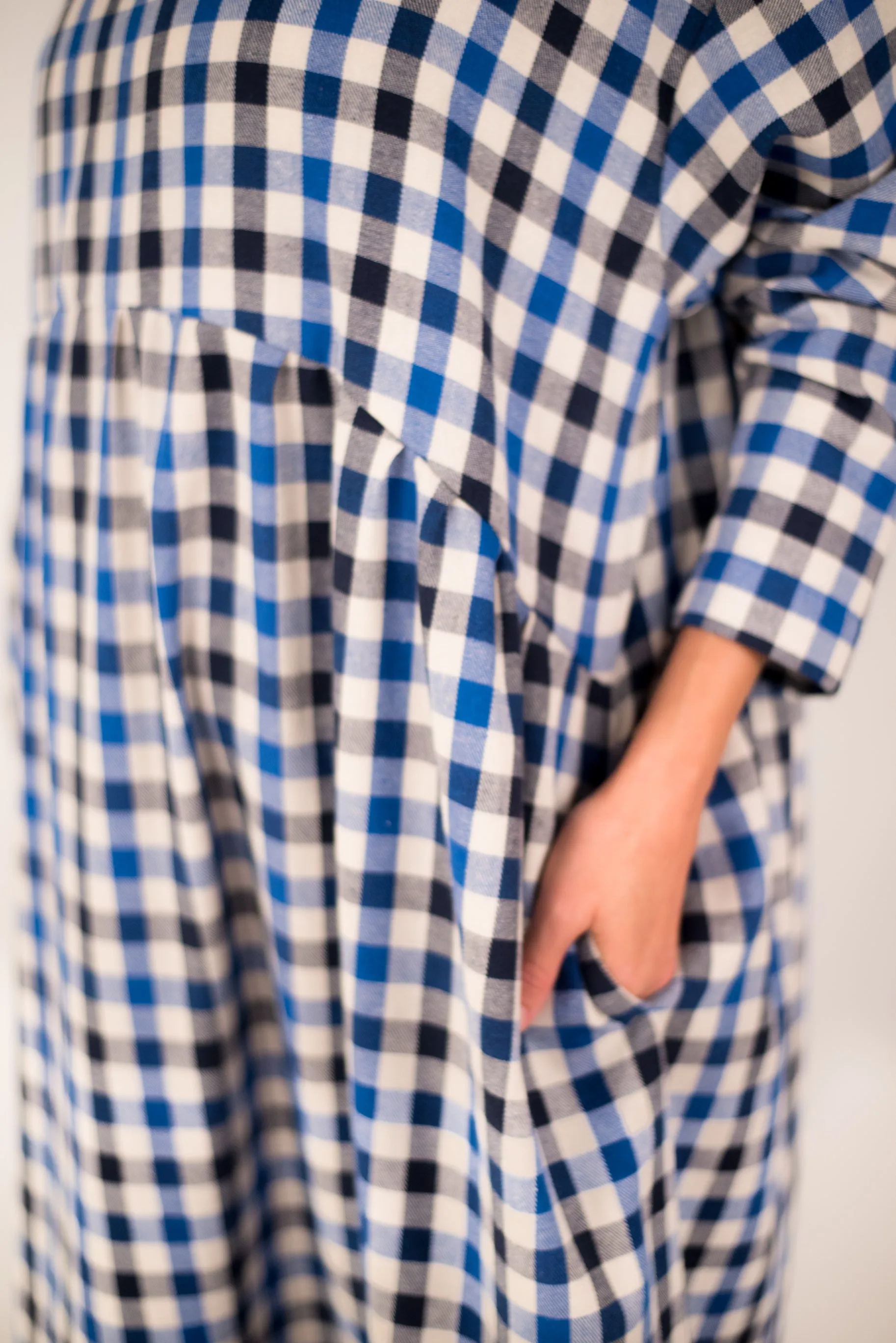 Cozy Modern Plaid Flannel Dress Nadia