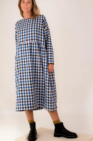Cozy Modern Plaid Flannel Dress Nadia