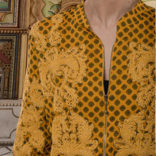 Embellished Bomber Jacket with Custom Print