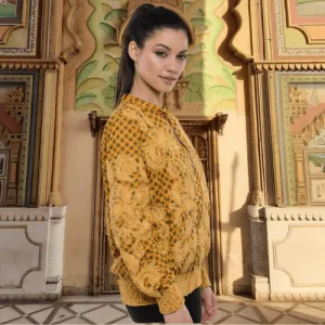 Embellished Bomber Jacket with Custom Print
