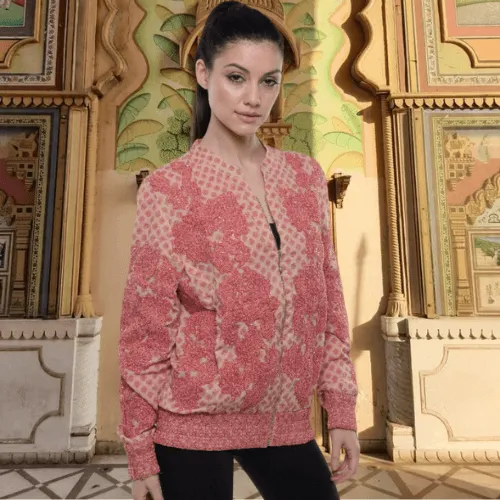 Embellished Bomber Jacket with Custom Print