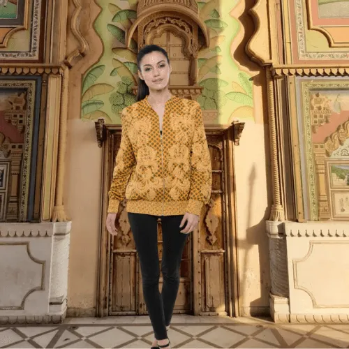 Embellished Bomber Jacket with Custom Print