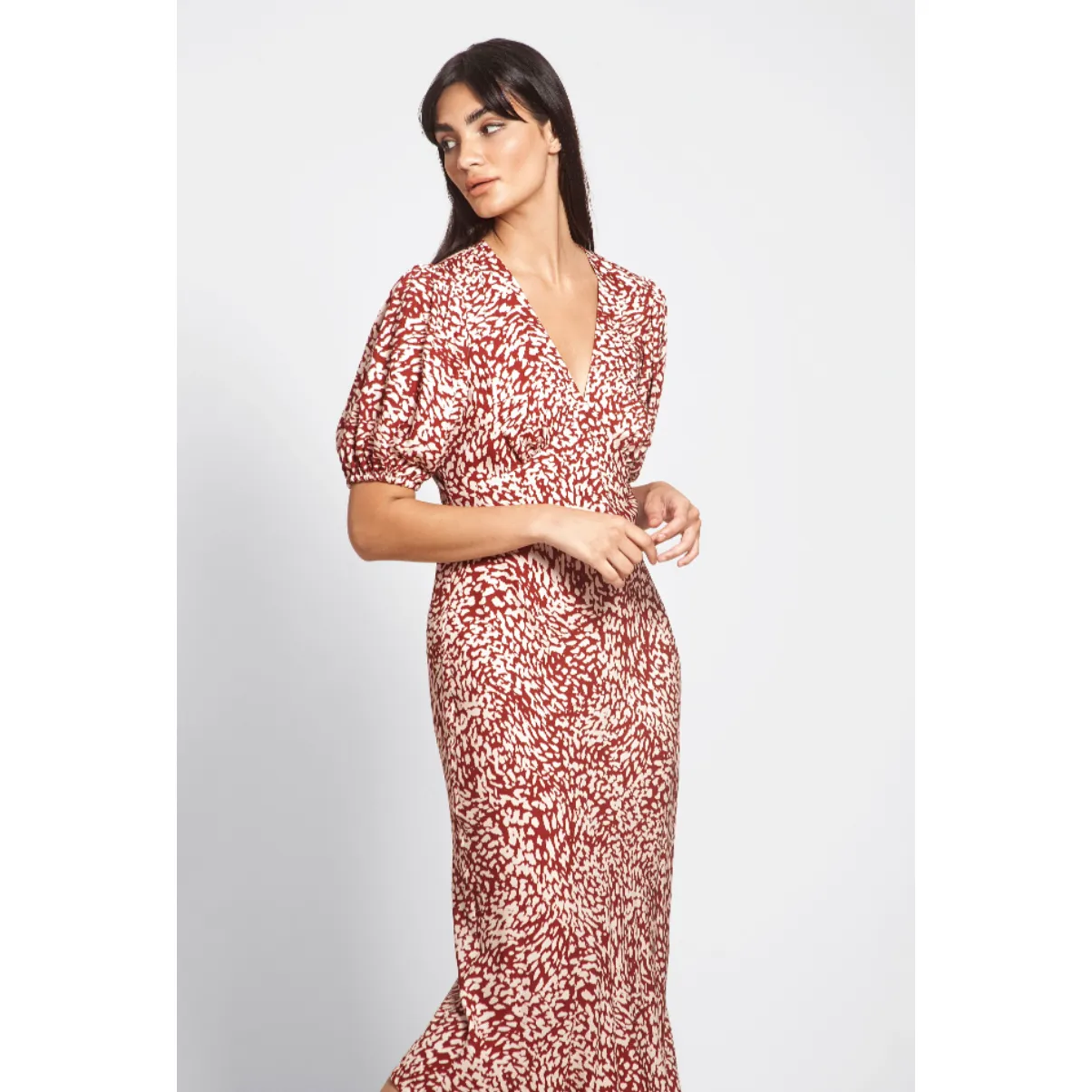FRESHA LONDON | Dress Grace Animal | Oxblood
