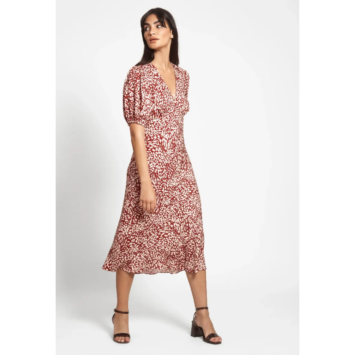 FRESHA LONDON | Dress Grace Animal | Oxblood