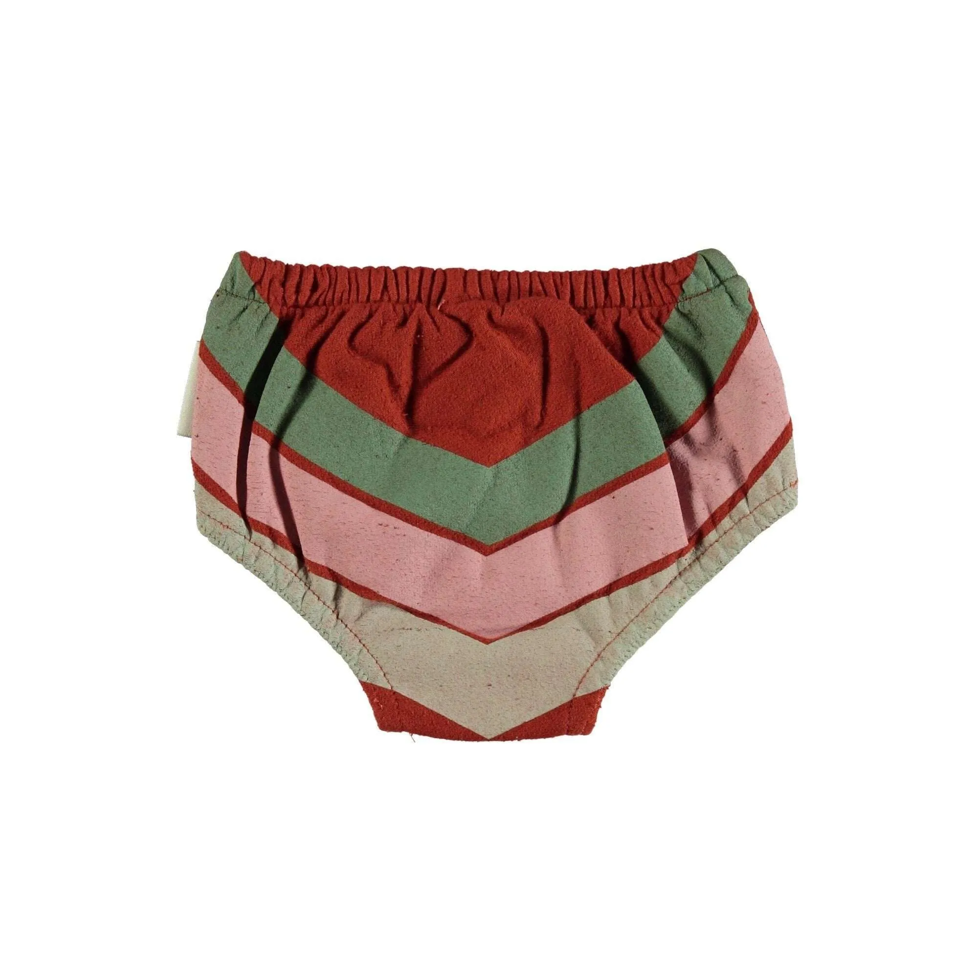 High Waisted Shorties - Garnet with Tricolor Print