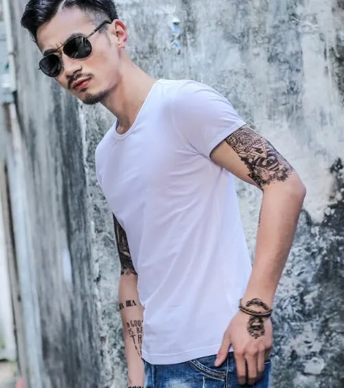 Hot Summer Men’s Bamboo Fiber T-Shirt – Lightweight and Breathable Polyester Blend