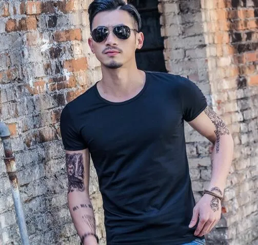 Hot Summer Men’s Bamboo Fiber T-Shirt – Lightweight and Breathable Polyester Blend