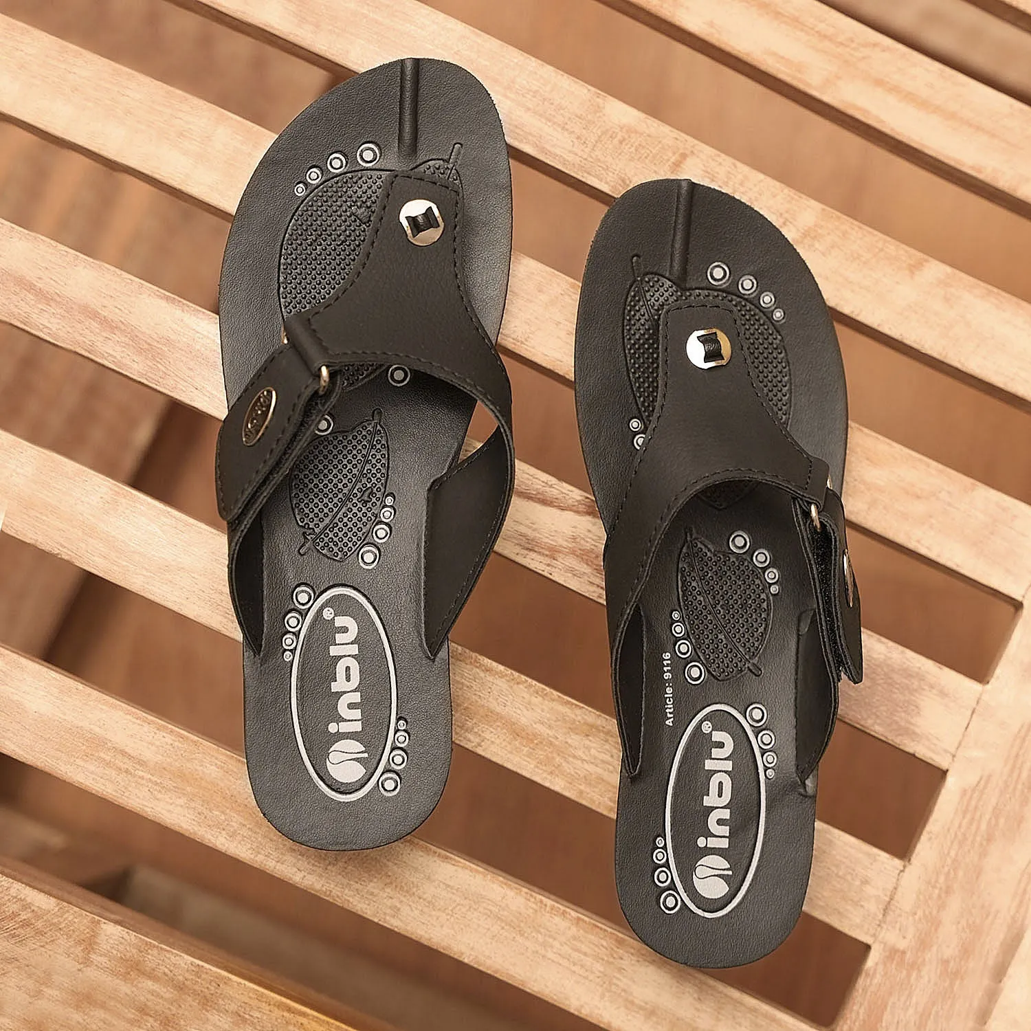 Inblu Women Slipper #9116 - BLACK