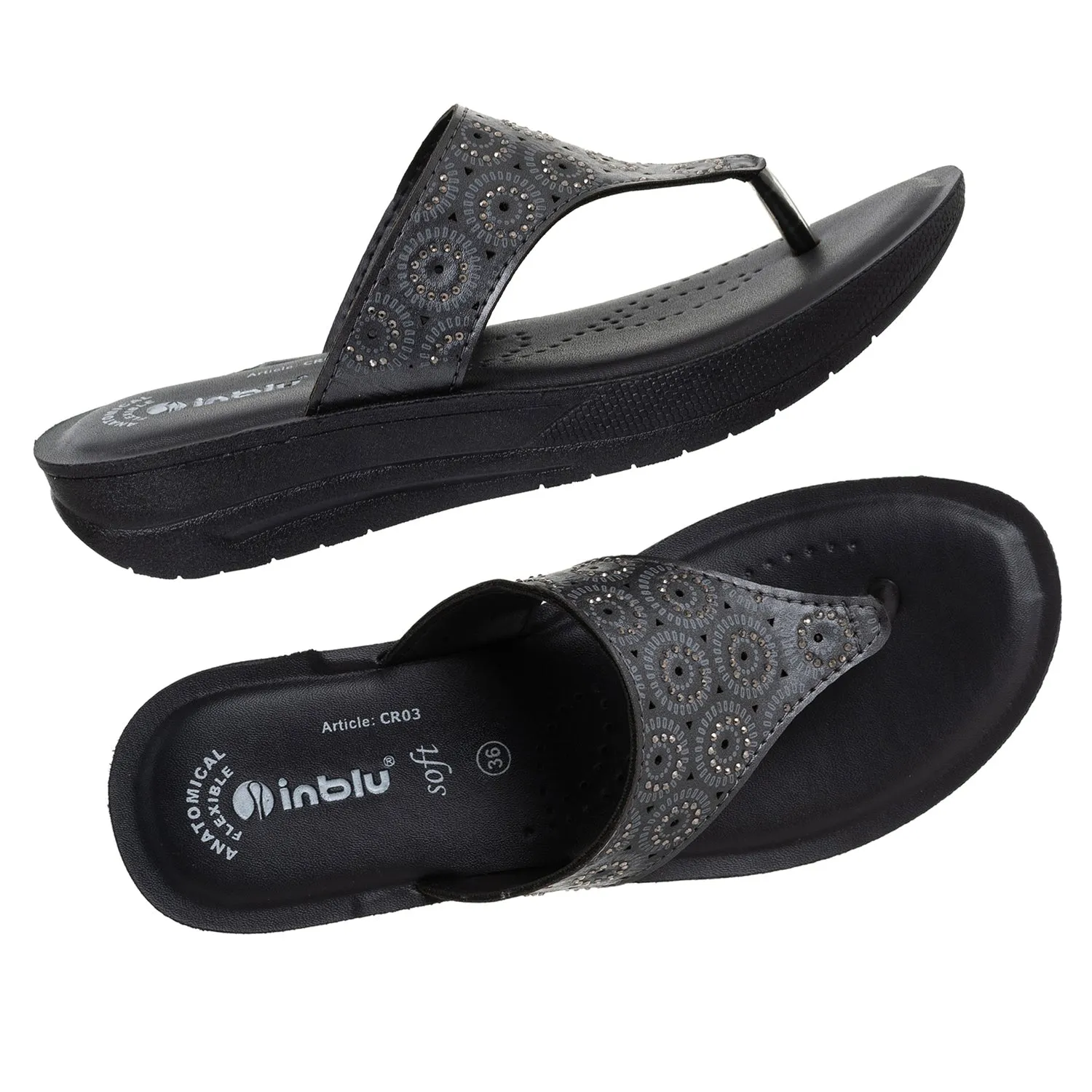 Inblu Women Slipper #CR03 - BLACK