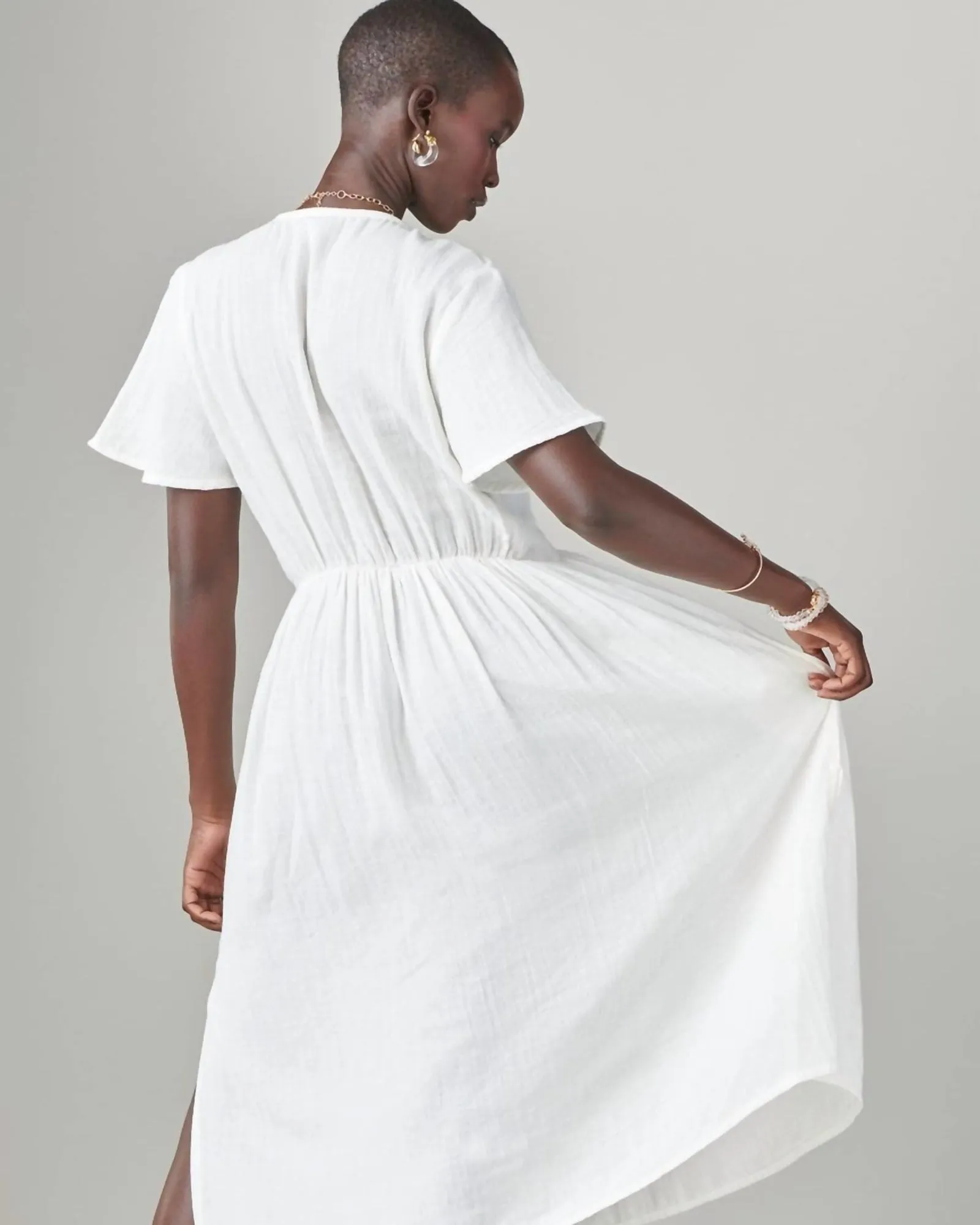 It's Love Gauze Dress in White | White