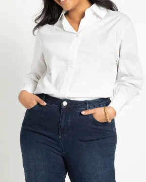 Lily Tie Back Tailored Top | White