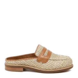 Lock Natural Raffia Loafer Mules