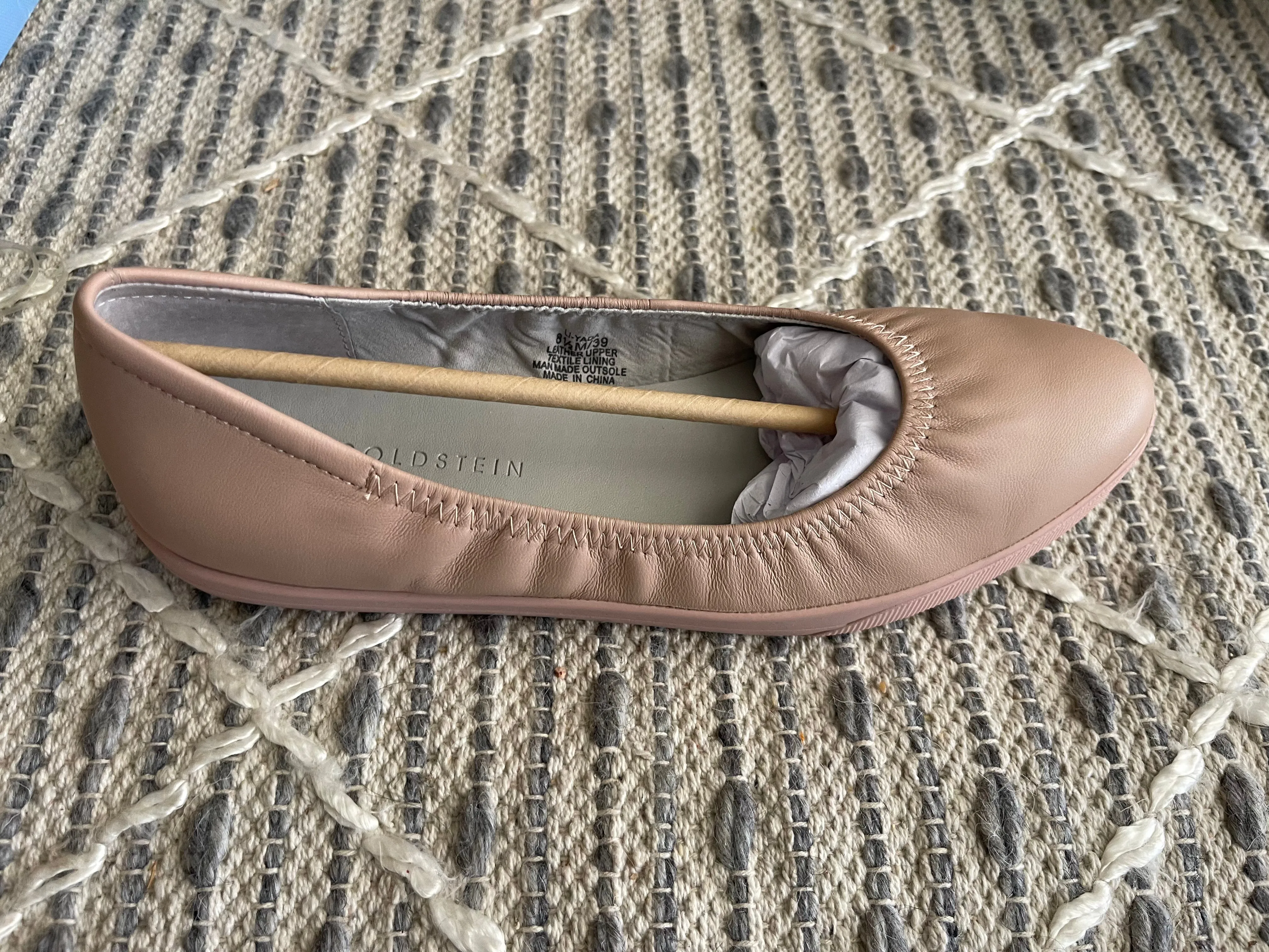 Lori Goldstein Collection Slip On Leather Flat with Elastic