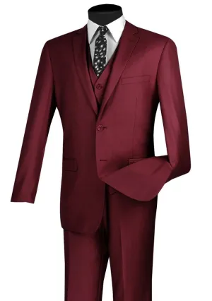 Men's Slim fit Suit  SV2900-Burgundy