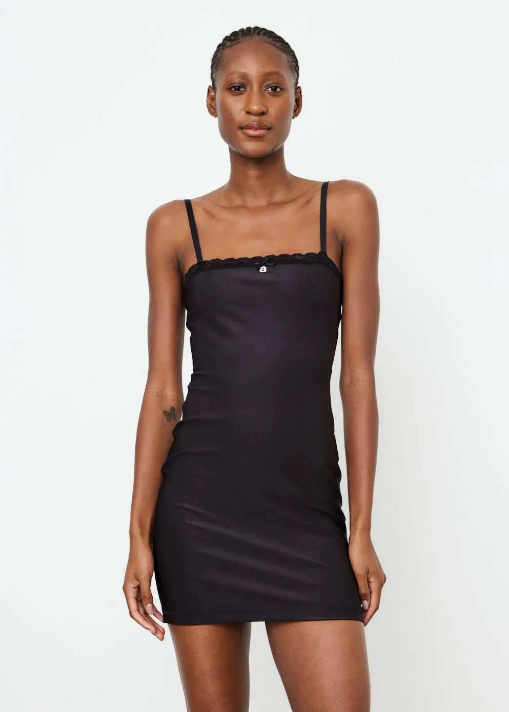 Mini Tube Dress with Lace Trim