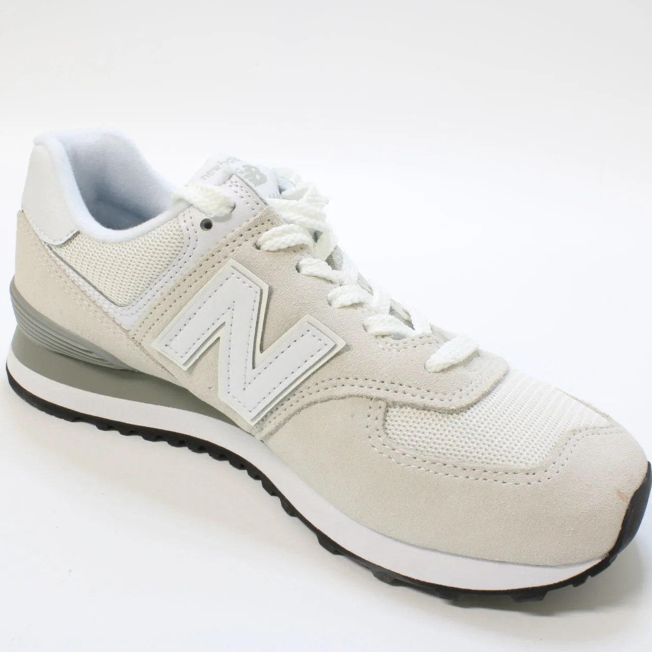 New Balance 574 Light Grey White Black Green Leaf Uk Size 5