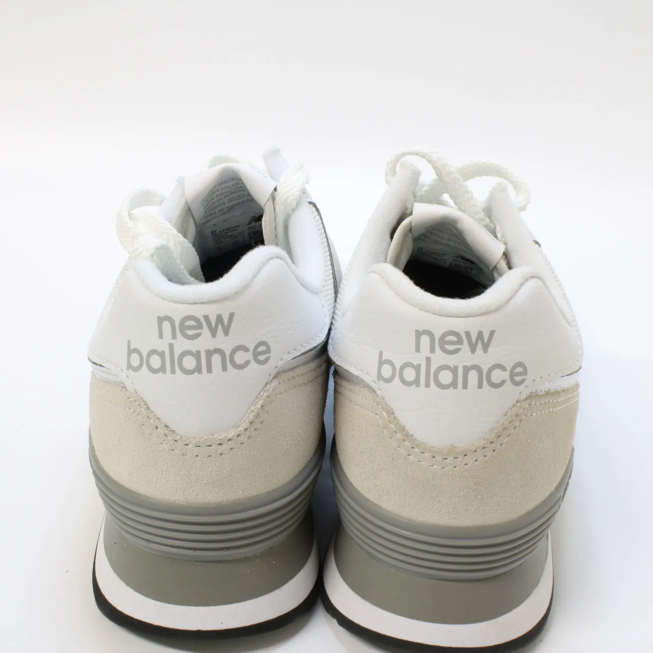 New Balance 574 Light Grey White Black Green Leaf Uk Size 5