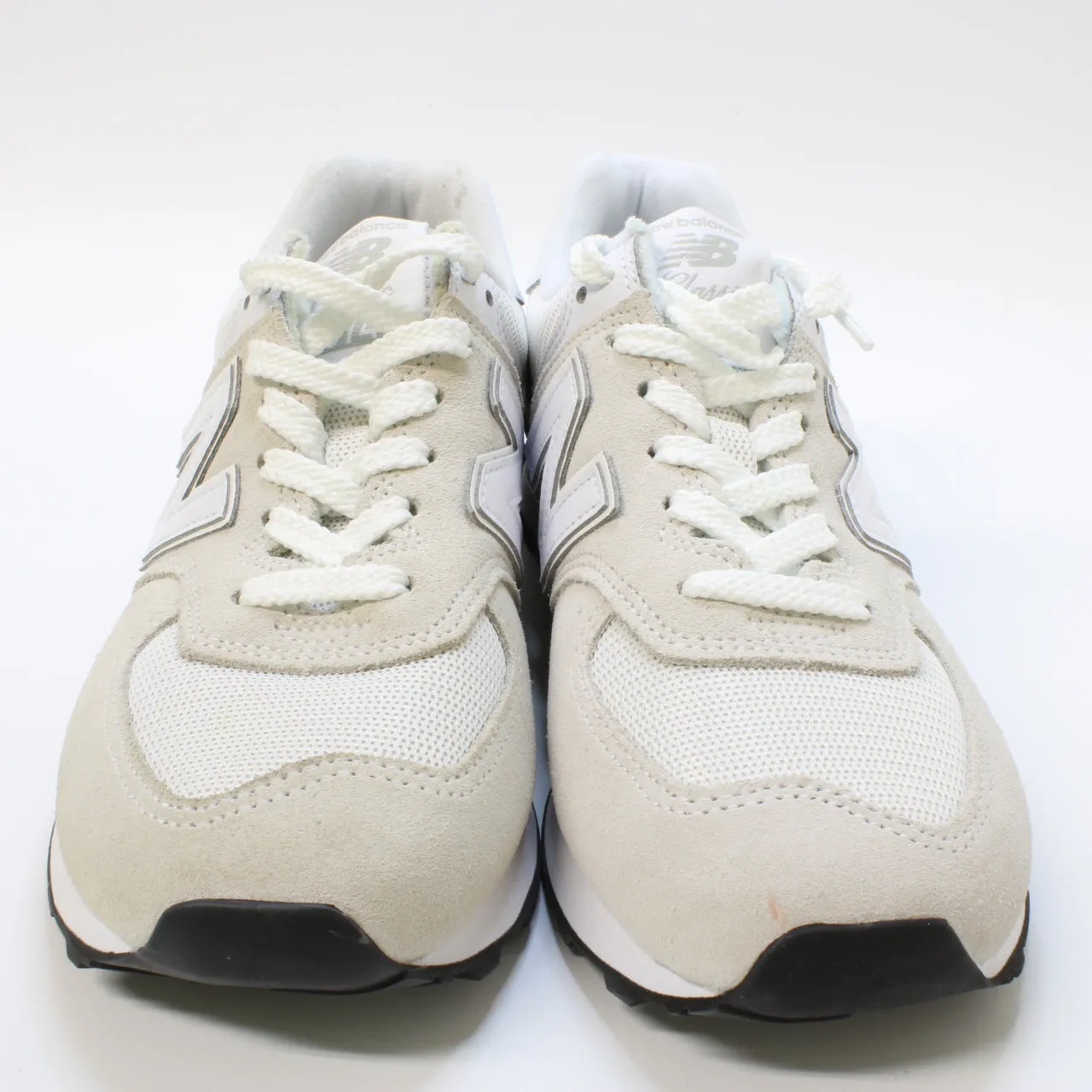 New Balance 574 Light Grey White Black Green Leaf Uk Size 5