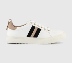 Office Tara Lace Up Cup Sole With Side Stripe White