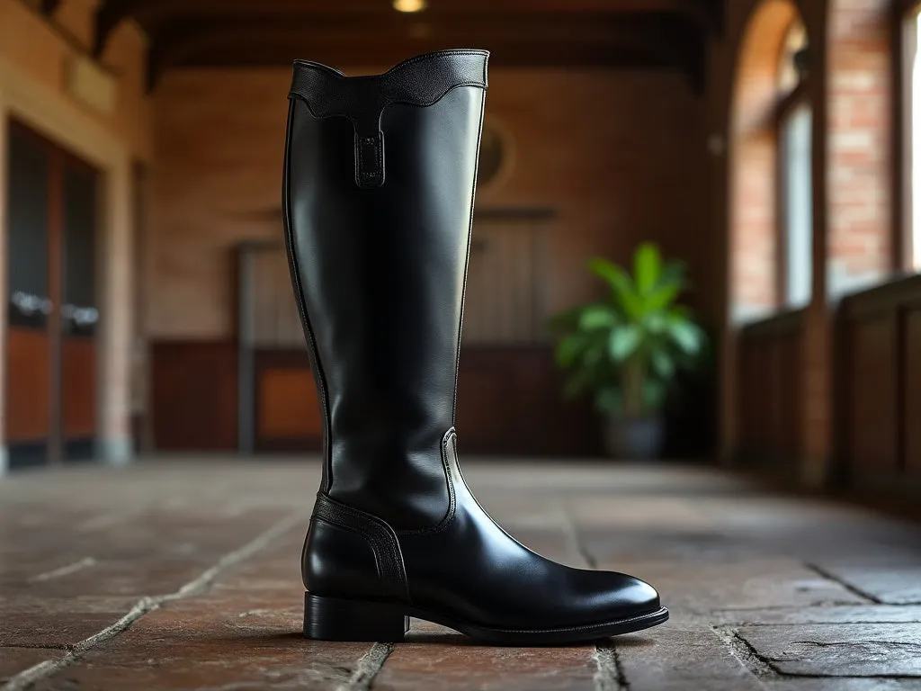 OMERO • Custom Fitted Bespoke Equestrian Horse Riding Boots • BLACK