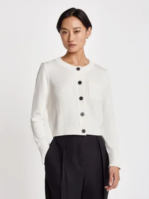 Organic cotton cropped cardigan