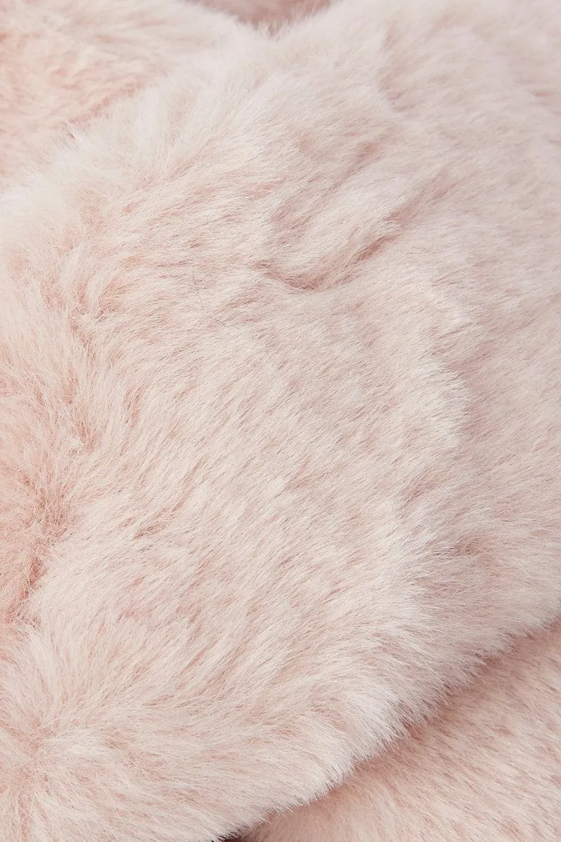 Pink Faux Fur Slippers