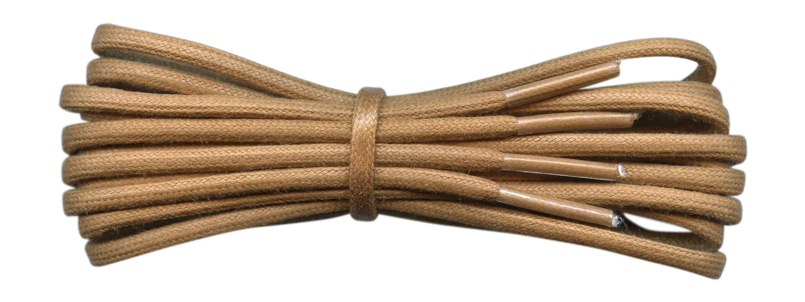Round 3 mm Tan / Light Brown waxed cotton shoelaces