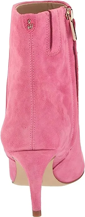 Sam Edelman Ulissa Pink Confetti Side Zipper Pointed Toe Kitten Heel Ankle Boots