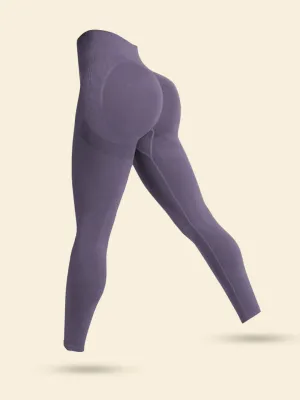 SculptLift Ribbed Leggings – Purple