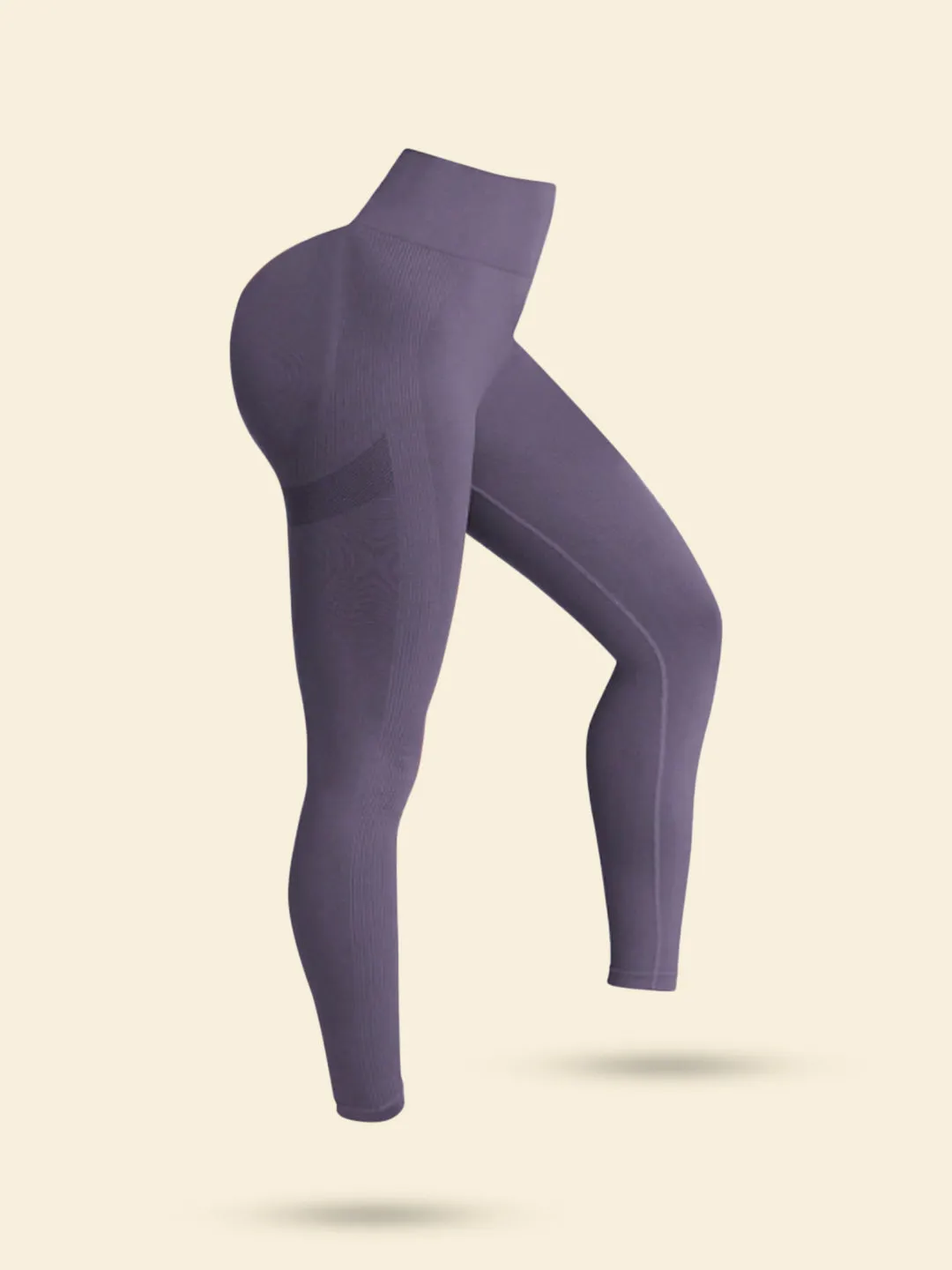 SculptLift Ribbed Leggings – Purple