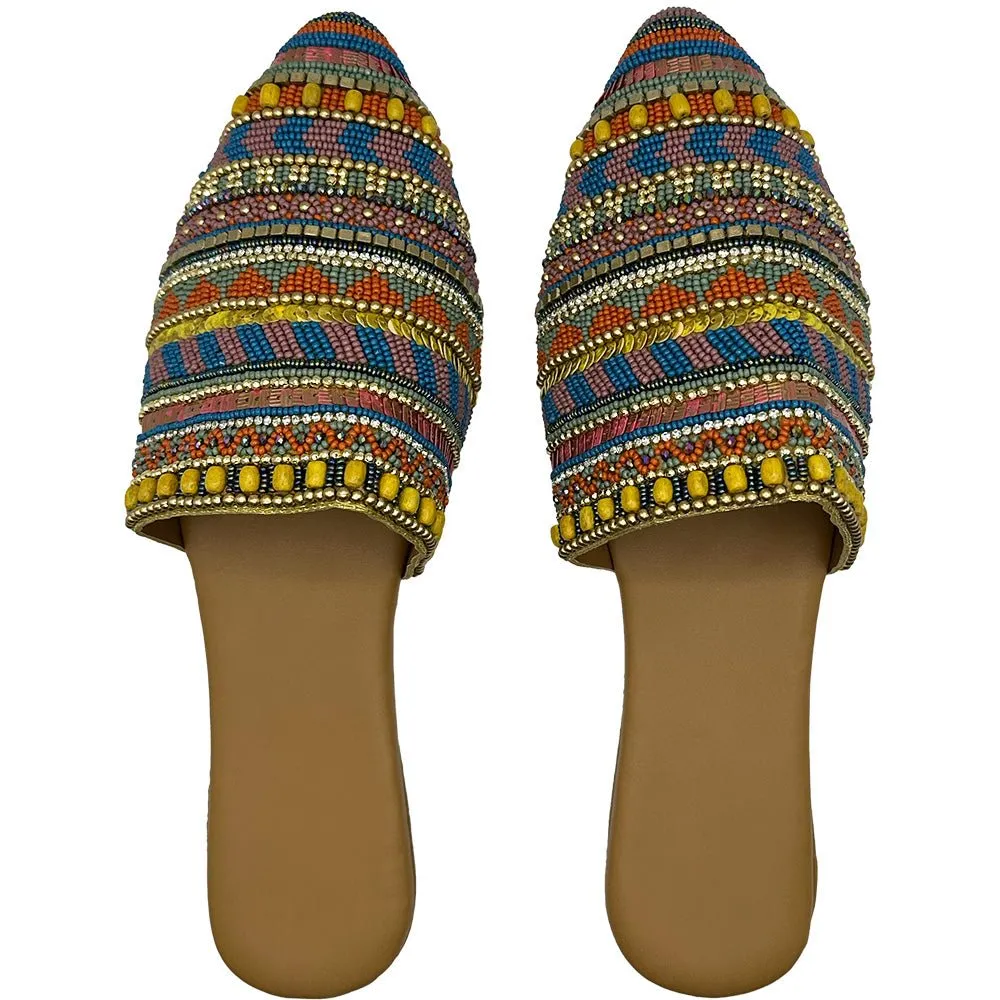 Striped Patterned Mules