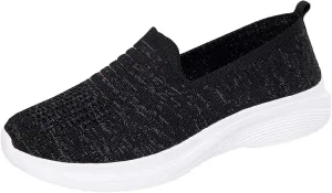 Women's Slip on Walking Shoes Comfy Knitted Non Slip Arch Support Running Shoes Breathable Gym Workout Shoes Ladies 2024 Fashion Sneakers