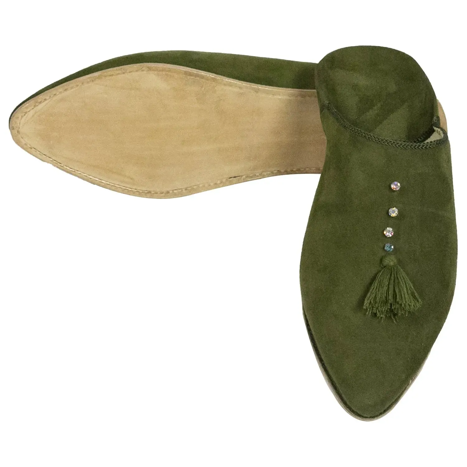 Women's Suede Chochia slippers -Olive Green Suede