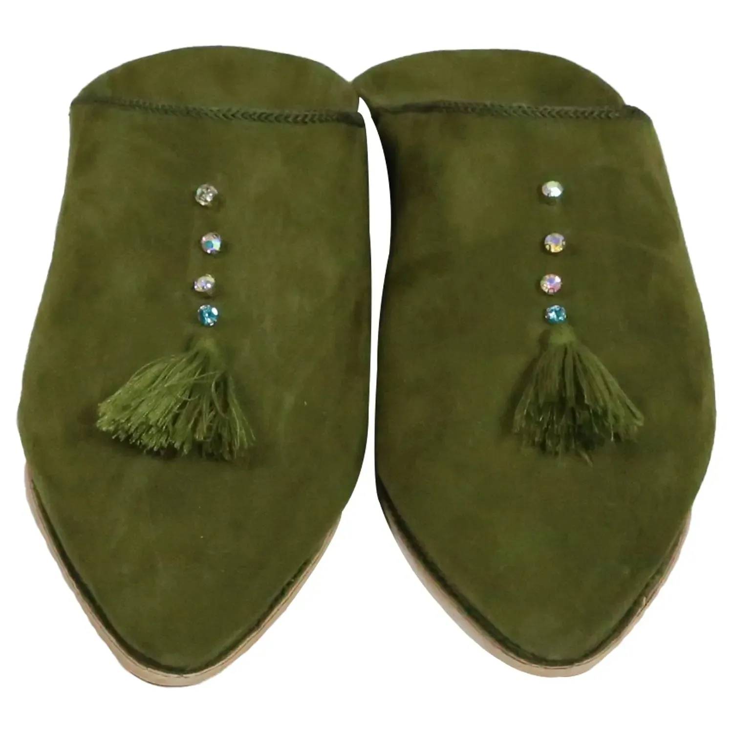 Women's Suede Chochia slippers -Olive Green Suede