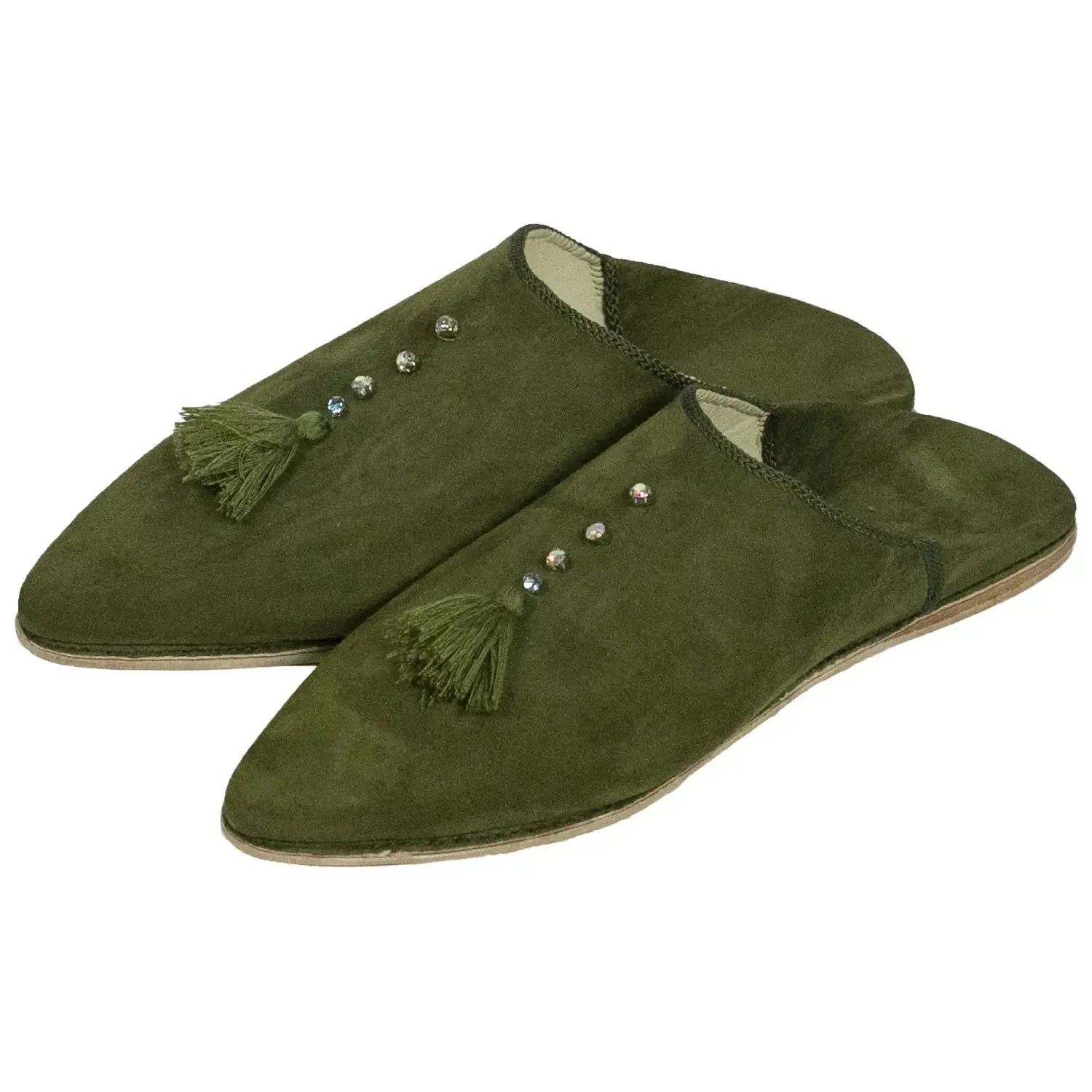 Women's Suede Chochia slippers -Olive Green Suede